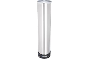 San Jamar C3500P Stainless Steel Pull Type Beverage Cup Dispenser, Fits 32oz to 46oz Cup Size, 4" to 4-7/8" Rim, 23-1/2" Tube Length