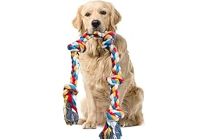 BNS LONDON H&P large dog toys 50 Inch/ 127cm with 5Knots for Medium and Large aggressive Chewers, Rope Indestructible Dog Chew Toys, Tough Dog Toys, kong rope toys for dogs
