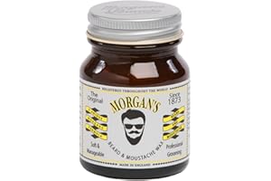 Morgan's Pomade Cire de Barbe et de Moustache avec Ingrédients Naturels, Façonne et Conditionne la Barbe avec Huile de Jojoba, Parfum Masculin 50g