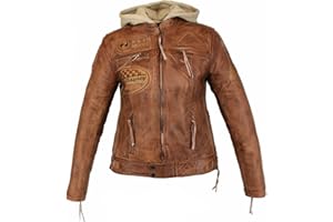 Euro Stars Damen Motorrad & Freizeit Lamm Leder Jacke Schwarz, Biker Ladies Leather jacket