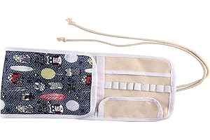 rockible Estuche para Ganchos de Ganchillo, Accesorios de Ganchillo, Bolsa de Almacenamiento de Agujas de Tejer de Tela Oxford Multifuncional, Bolsa Enrollable, búho, Individual