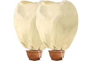 Hydrogarden Cappuccio Protezione Piante, Copertura per svernamento in Tessuto Non Tessuto 80 g/m² Protezione Contro Gel per Piante in Vaso e Rose (80x100 cm) - 2pc
