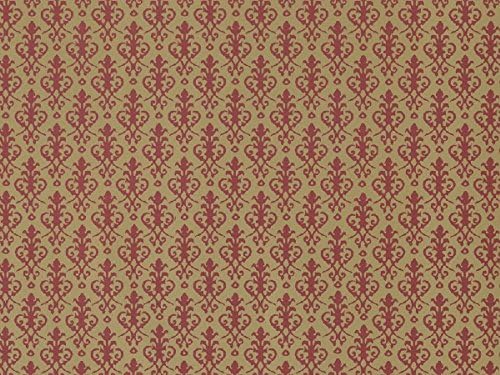 Dolls House Miniature 1:12th Scale Victorian Red On Gold Wallpaper