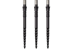 Mission Darts Sniper Steel Tip Replacement Dart Points with Lunar Complete Section Grooving, Multiple Lengths and Colours