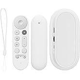 kwmobile Case Compatible with Google TV Streamer 4K &ndash; Set of 2 Silicone Protective Case for Remote Control, White