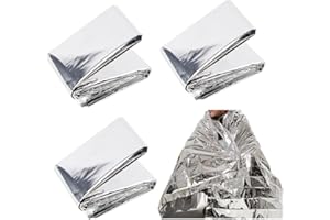 SAMHENG Juego de Mantas térmicas Emergencia, Mantas Aluminio Emergencia Impermeables, Mantas de lámina de Primeros Auxilios térmicos Reflectantes de Supervivencia Exteriores Camping Senderismo maratones