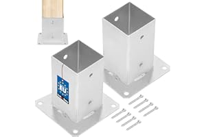 KOTARBAU® Set di 2 Supporto per Pali Quadrati 80 x 80 mm Zincato con Bullonei Manicotto Scorrevole Staffa Palo Legno Supporto Trave Ancoraggio Pali Fissaggio Pali Legno Staffa Pali Legno