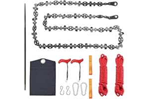 QSRTHFV JIANSITRADERSLTD 53 Inch Hand Rope Chain Saw Sharp Manual Tree Limb Chain Saw with 68 Teeth Folding Pocket Rope Chainsaw Tree Cutting Tool for Gardening Camping Survival Gear
