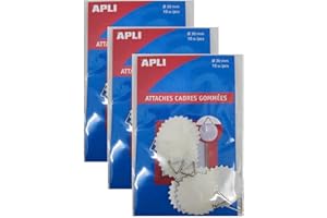 AGIPA Lot de 3 Sachets de 10 Attaches Toilée Gommées Diam 30mm 500g pour Photos - Tableaux