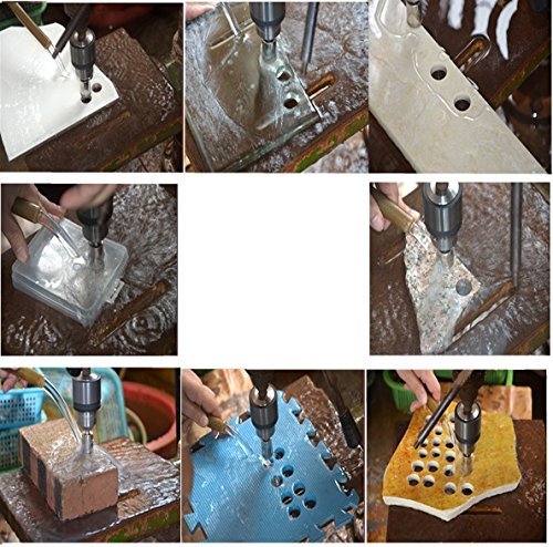 Tily 15-teiliges Diamant-Werkzeug-Bohrerset/Lochsäge-Set für Glas, Keramik, Marmor, von 6–50 mm Durchmesser - 4