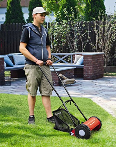 Einhell Hand-Rasenmäher (für bis zu 150 m², Mähspindel mit 5 Stahlmessern, stufenlose Schnitthöhenverstellung, Grasfangkorb) – Bild 8