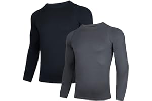 AMZSPORT Męska koszulka kompresyjna, z długim rękawem, szybkoschnąca, oddychająca koszulka sportowa dla mężczyzn