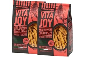 VITAVIGOR Snacks VitaJoy de pizza, Mini grissini con tomate y orégano (Pack 2 bolsas x 150g)