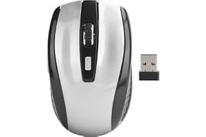 Bezprzewodowa Mysz do Laptopa, Optyczna Mysz do Gier 2,4 GHz 250 Hz z Regulowanym DPI, Akcesoria do Gier(Srebro)