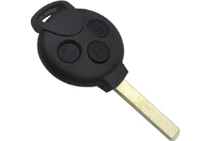 PHONILLICO Coque clé pour Smart Fortwo 451 Coupé Cabriolet 2007-2014 - 3 Boutons - Plip télécommande avec Lame