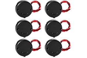 KUOQIY 6 Pièces Support de Pile Bouton Rond 2 x 3V CR2032, 3V 2 Boîtiers de Piles CR2032 avec Interrupteur, Support Pile Bouton Type de Fil de Plomb, Interrupteur Poussoir, Noir