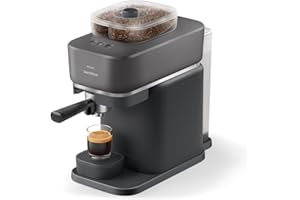 Philips Machine à expresso Baristina Variety - Bac à grains Double compartiment, Broyeur intégré, 16 bars, Nettoyage facile, Expresso et Lungo, noir/porte-filtre noir (BAR320/60)