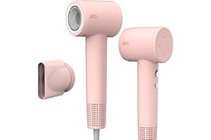 ‎AINA AINA Haartrockner, bürstenloser Motor Föhn - Föhnen für Frauen 4C dickes Haar, 110.000RPM, magnetische Aufsätze für unterwegs und leicht,Intelligentes Thermostat zum Schutz der Haare(Baby rosa)