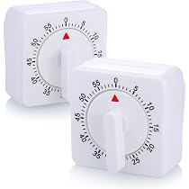 2 Stück Mechanische Küchentimer – Eisförmig, 60 Minuten | Batteriefrei, Für Backen, Kochen, Sport