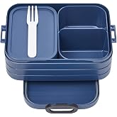 Mepal Bento beslenme kutusu Take A Break Nordic Denim midi &ndash; b&ouml;lmeli beslenme kutusu, 4 tereyağı ekmeği i&ccedil;in uygundur, TPE/pp