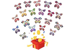 SDXCJY 20 Pieces Magic Flying Butterfly, Clockwork Butterfly Card, Rubber Band Wind Up Butterfly Birthday Gifts, Fairy Butterfly Flying, Performance Props, Surprise Gifts