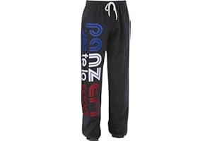 panzeri Pantalon Jogging Uni H - Noir/Bleu Blanc Rouge