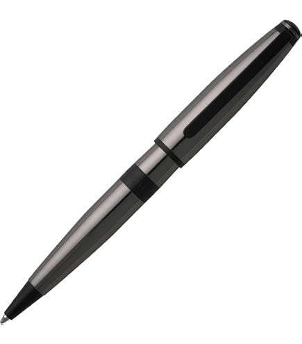 Cerruti 1881 Hamilton Kugelschreiber – Schwarzes Leder Mit Chrom-Akzenten, In Geschenkbox