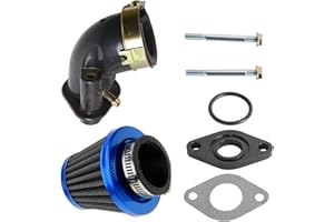 BLLRC Motorcycle Carburetor Intake Pipe + Insulation Washer + Bolts & Nuts + Air Filter Element for GY6 / ATV/Karts/Scooters/Mops/Quads 50cc 80cc 90cc