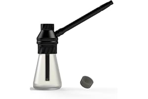 NOBLE HOOKAH Glas Bong Mini Wasser Bong - Premium Tragbare Mini Shisha Set für Reisen, Aluminium Glasbong wasserpfeife für Freund, Vater, Ehemann oder Freunde, Schwarz