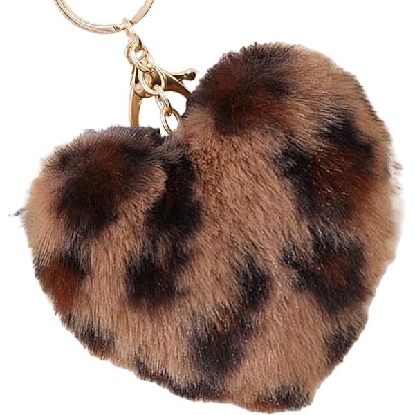 Porte-clés Coeur Léopard Personnalisé, Porte-clés En Cuir, Breloque De