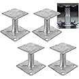 RULLINE Adjustable Floor Support Jacks - Set of 4, Ideal for Floor Joists, RV Steps Stabilizer,Mini Screw Jack (3.5" to 6" Extension)