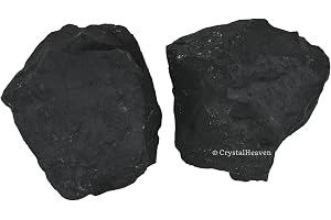 Shungite Crystal Healing Rough Stone, Natural Raw Crystals for Manifestation, Meditation and Reiki Healing (2 Pieces)