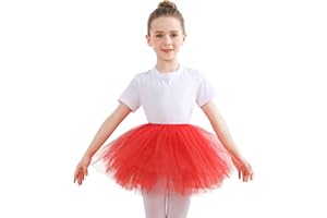 DGSHIRLDJO Faldas de Tutú, 5 Capas Falda Tul Princesa Tutus Faldas para Niñas 3-8 Años Cumpleaños/Daily Wear/Halloween Disfraz