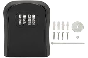 BAGIMA Skrzynka na Klucze Ścienny Zamek Szyfrowy Naścienny ABS 4-cyfrowy Wodoodporny Schowek na Klucze Blokada z 5 Kluczami Pojemność (Czarny)