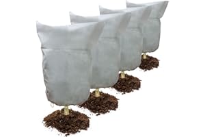 COITEK 4 PACK Plant Frost Cover Bags, 80 cm x 120 cm Winter Plant Frost Protection Covers Warm Frost Cloth Blanket Polypropylene Garden Fabric Protecting Fruit Tree Potted Plants