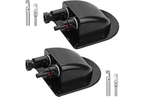 Mbsomnus 2 Piezas Placa de Entrada de Cable Solar Pasamuros Pasacables Impermeable Doble ABS Caja Cables Glándula Entrada Cable Solar Pasamuros Placa Solar para Claraboya Techo Caravana