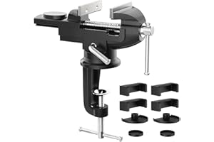 Housolution 360° Drehbar Schraubstock mit Amboss und Achse, 3 Zoll 75 mm Spannweite Tischschraubstock Fixieren Feststehend von Werkstück für Werkbank Ingenieur Werkbank - Schwarz