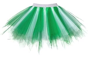 YUHYTOP Röcke für Damen Kurz Tüllrock Petticoats Unterrock Rockabilly Tutu Tüll Tanzkleid Ballettrock 50er Rockabilly Petticoat Tutu Unterrock Kurz Ballett Tanzkleid Ballkleid Abendkleid