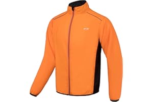 JEPOZRA Chaqueta Cortavientos Ciclismo Hombre MontañIsmo Reflectante Abrigo Transpirabl Ropa Deportiva Exteriores ProteccióN UV Manga Larga Correr Resistente Al Viento Yal Agua