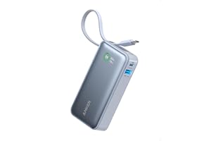 Anker Nano Powerbank, 10 000 mAh Powerbank z wbudowanym kablem USB-C, PD 30 W maksymalna moc z 1 x USB-C, 1 x USB-A, kompatybilny z iPhone 16/15/14, MacBook, Galaxy, iPad, AirPods i innymi