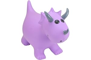 Happy Hopperz Inflatable Bouncy Animal Ride-On Toy, Pump included, Purple Triceratops, 12 Months - 2.5 Years