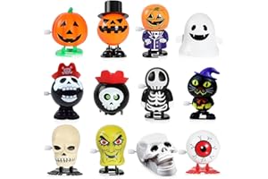 Capaneus 12 Pezzi Giocattolo da Caricare Halloween, Halloween Clockwork Jumping Giocattoli, Giocattoli Halloween Bambini, Halloween Bomboniere di Riempimento, B