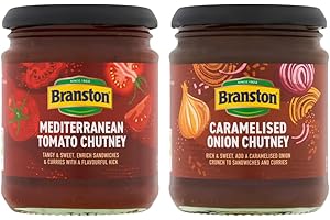 HAMPERLY GIFTS Chutney Variety Bundle Containing Branston Mediterranean Tomato Chutney, Branston Caramelised Onion Chutney 290g (2 Pack)