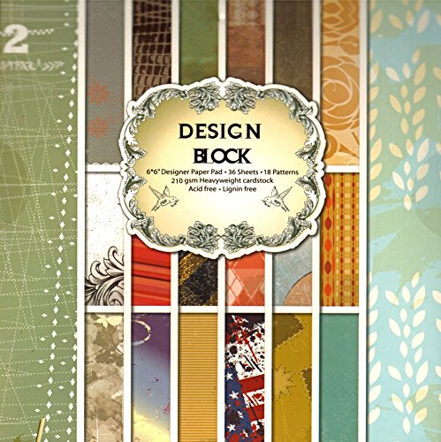 3 x Vintage Scrapbooking Papier Motivblock Designpapier Bastelpapier – insgesamt 108 Seiten – 54 Motive – Papiergewicht ca. 210 g/m² – 3 Blocks mit je 36 Seiten - 3