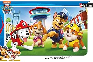 Nathan - Puzzle enfants - Cadre 15 pièces - Les chiots de la Pat’Patrouille - Fille ou garçon dès 3 ans - Puzzle de qualité supérieure - Carton épais et résistant - Action & Aventure - 86184
