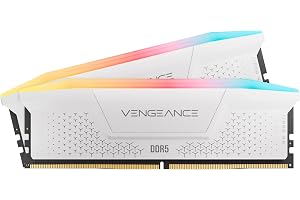 CORSAIR VENGEANCE RGB RS DDR5 32GB (2x16GB) Up To 6000MHz AMD INTEL RAM | Desktop Gaming Memory, AMD EXPO & Intel XMP 3.0 Compatible, CL36, White, CMG32GX5M2E6000Z36W