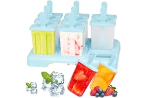 Bluelves Plastique Mini Moule a Glace Esquimaux, Glaces à l'eau, Ice Pop Mold Popsicle Sorbet DIY Réutilisable, Moulle Magnum pour Yaourts