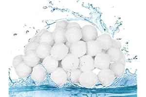 jiuzcare Boules de Filtre de Piscine 1200g Polyéthylène Réutilisables Balles Filtrantes Remplace de Sable Filtrant pour Piscines Intérieure et Extérieure, Média à Fibres pour Filtres à de l'eau