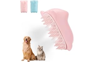 Chinoket Brosse à vapeur pour chiens et chats, brosse à vapeur 3-en-1 pour chats, peigne pour chats, brosse de toilettage, peigne à épiler pour chiens et chats, 2 sprays (rose)