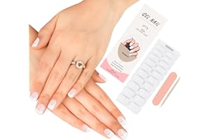ZAHRVIA 20 Stickers Semi Cured Nail Wraps Soft Self-Adhesive Gel Nail Stickers, ZAHVIA Salon-Quality Gel Nail Polish Strips Manicure Stickers Set-Clear White